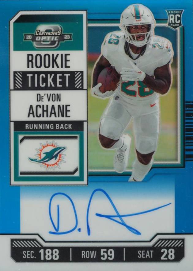 2023 Panini Contenders Optic De'Von Achane #109 Football Card