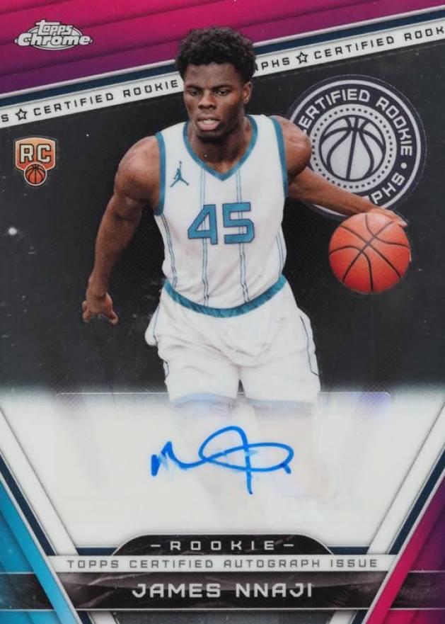 2023 Topps Chrome Certified Rookie Autographs James Nnaji #CRAJN Basketball Card