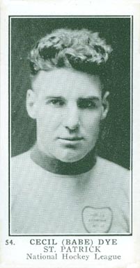 1924 William Patterson Cecil (Babe) Dye #54 Hockey Card