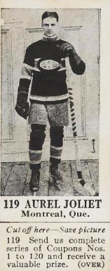 1925 Dominion Chocolate Aurel Joliat #119 Hockey Card