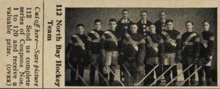 1925 Dominion Chocolate North Bay Team #112 Hockey Card