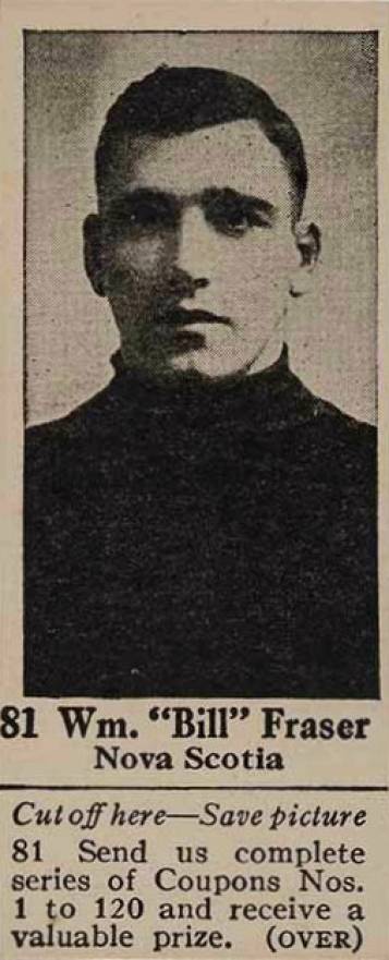 1925 Dominion Chocolate William Fraser #81 Hockey Card