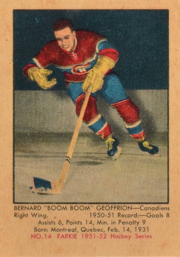 1951 Parkhurst Bernie Geoffrion #14 Hockey Card