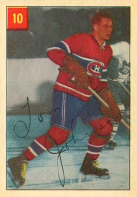 1954 Parkhurst Tom Johnson #10 Hockey Card