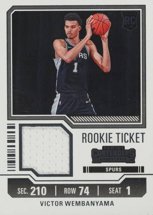 2023 Panini Contenders Rookie Ticket Swatches Victor Wembanyama #RTSWEM Basketball Card