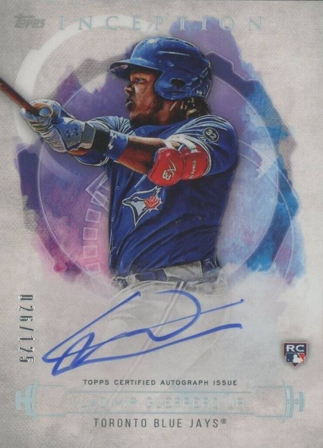 2019 Topps Inception Rookie & Emerging Stars Autographs Vladimir Guerrero Jr. #RESVGJ Baseball Card