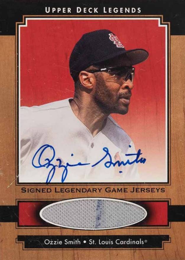 2001 Upper Deck Legends Legendary Jerseys Autograph Ozzie Smith #SJ-OS Baseball Card