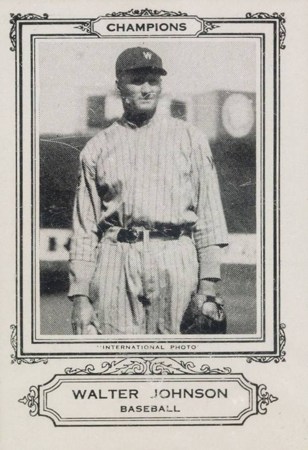 1926 Spalding Champion Walter Johnson # Baseball Card