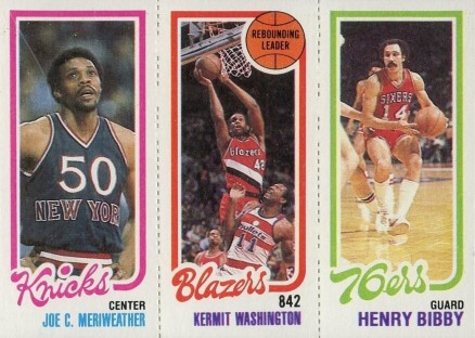 1980 Topps Meriweather/Washington/Bibby # Basketball Card