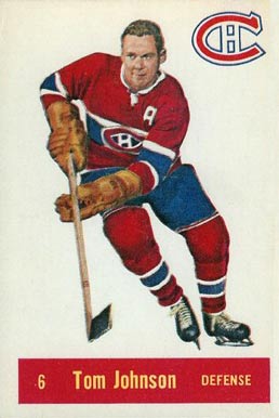 1957 Parkhurst Tom Johnson #6j Hockey Card