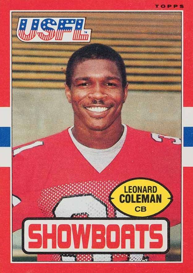 1985 Topps USFL Leonard Coleman #68 Football Card