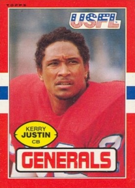 1985 Topps USFL Kerry Justin #82 Football Card