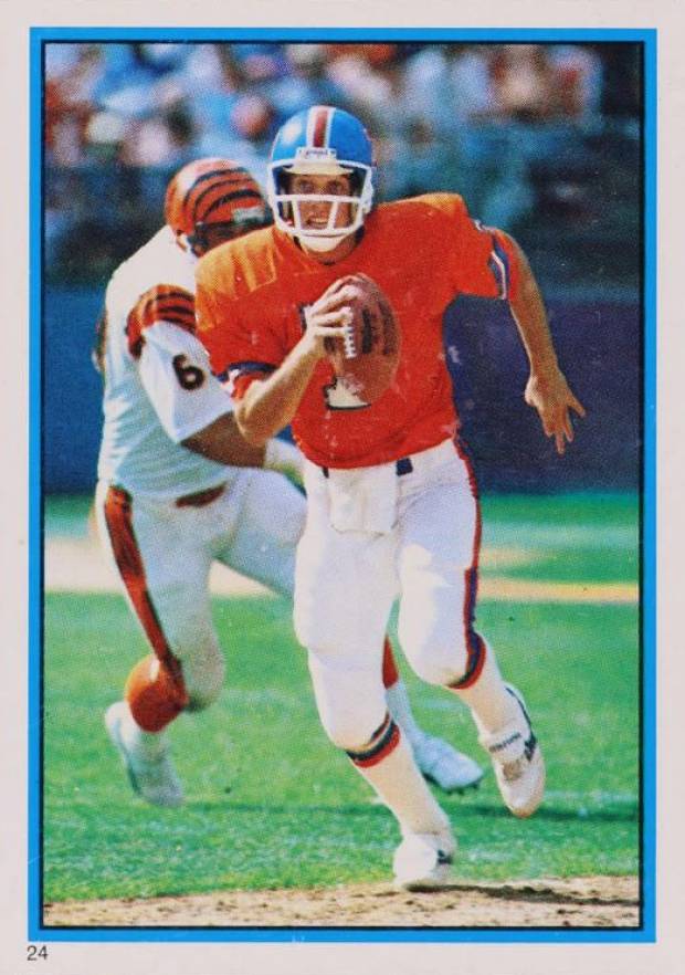 1985 Topps Stickers John Elway #24 Football Card