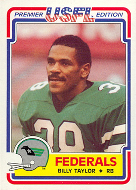 1984 Topps USFL Billy Taylor #130 Football Card