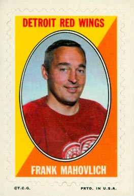 1970 Topps/OPC Sticker Stamps Frank Mahovlich # Hockey Card