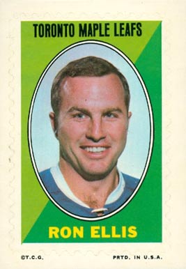 1970 Topps/OPC Sticker Stamps Ron Ellis # Hockey Card