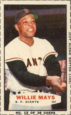 1963 Bazooka Willie Mays #12 Baseball Card