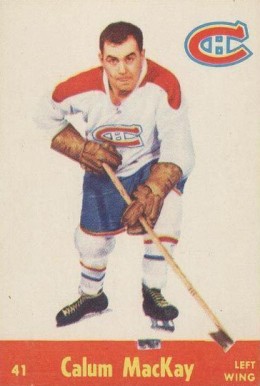 1955 Parkhurst Quaker Oats Calum MacKay #41 Hockey Card