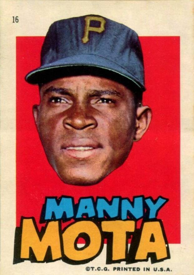 1967 Topps Pirates Stickers Manny Mota #16 Baseball Card