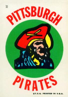 1967 Topps Pirates Stickers Pirates Logo #32 Baseball Card