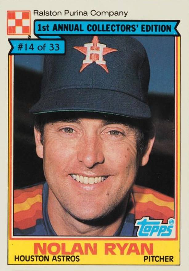 1984 Ralston Purina Hand Cut Nolan Ryan #14 Baseball Card