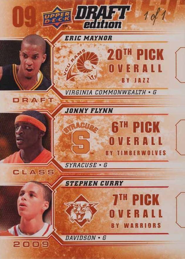 2009 Upper Deck Draft Edition Draft Class Eric Maynor/Jonny Flynn/Stephen Curry #D-MFC Basketball Card