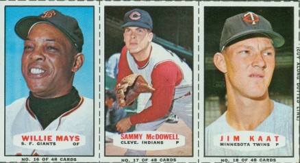 1967 Bazooka Panel Mays/McDowell/Kaat # Baseball Card