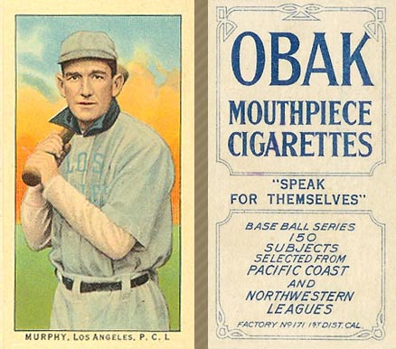 1910 Obak Murphy. Los Angeles. P.C.L. # Baseball Card