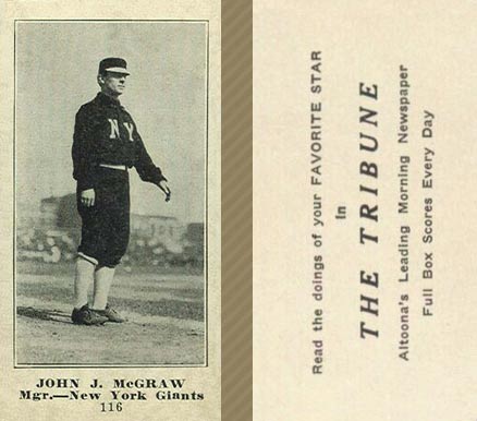 1916 Altoona Tribune John J. McGraw #116 Baseball Card