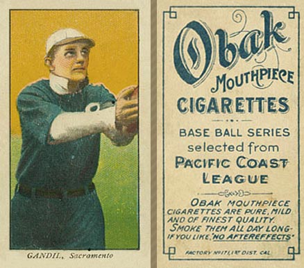 1909 Obak Old English Gandil, Sacramento #27 Baseball Card