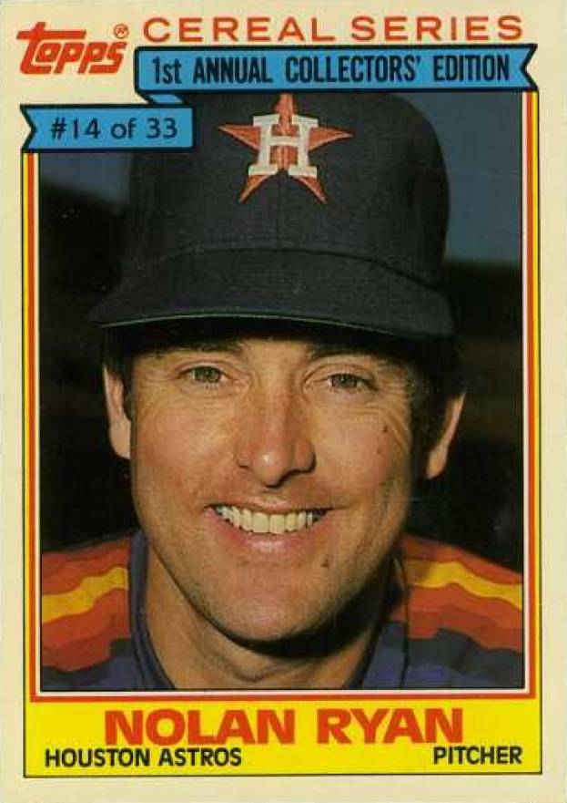 1984 Topps Cereal Series Nolan Ryan #14 Baseball Card