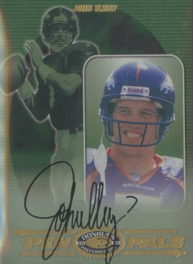 2000 Donruss Preferred Pen Pals John Elway #PP-7 Football Card