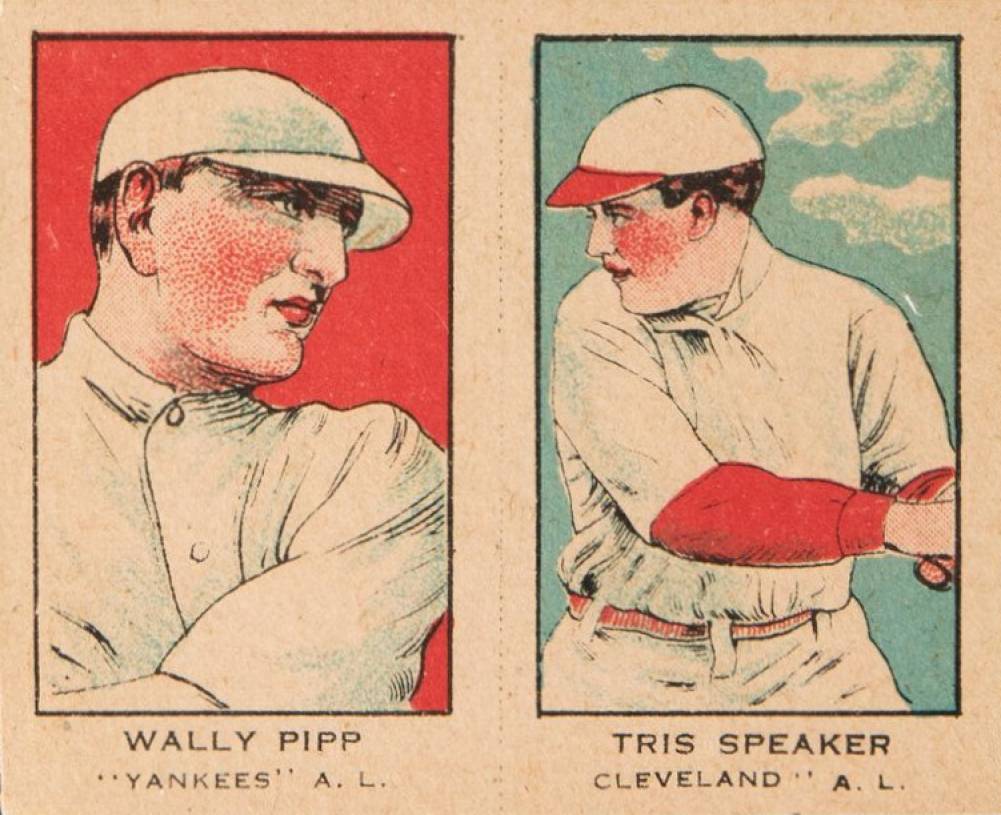 1921 Strip Card Wally Pipp/Tris Speaker # Baseball Card