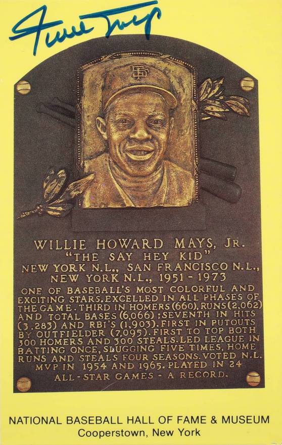 1990 Autograph Yellow HOF Plaque Willie Mays # Baseball Card