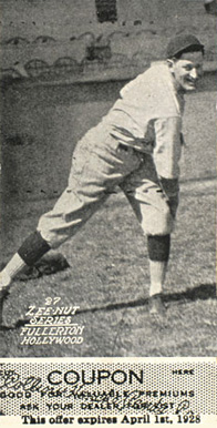 1927 Zeenut Pacific Coast League ! Fullerton # Baseball Card