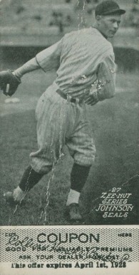 1927 Zeenut Pacific Coast League ! Johnson, Seals # Baseball Card