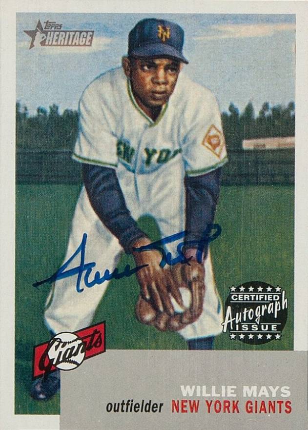 2002 Topps Heritage Real One Autographs Willie Mays #RO-WM Baseball Card