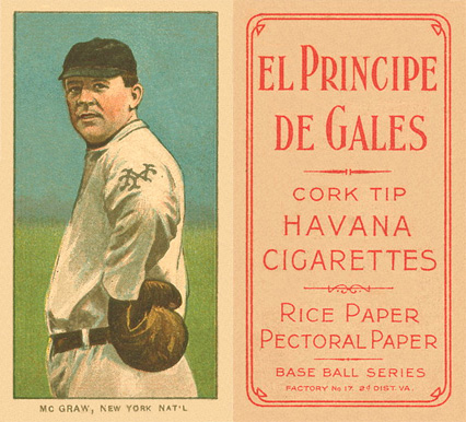 1909 White Borders El Principe De Gales McGraw, New York Nat'L #321 Baseball Card