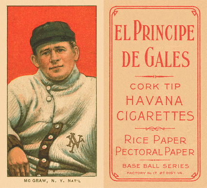 1909 White Borders El Principe De Gales McGraw, N.Y. Nat'L #323 Baseball Card