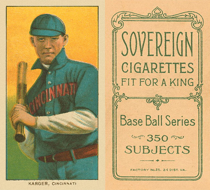 1909 White Borders Sovereign Karger, Cincinnati #246 Baseball Card