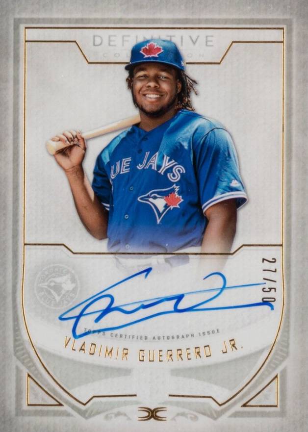 2019 Topps Definitive Collection Definitive Rookie Autographs Vladimir Guerrero Jr. #VGJ Baseball Card