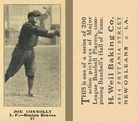 1916 Weil Baking Co. Joe Connolly #37 Baseball Card