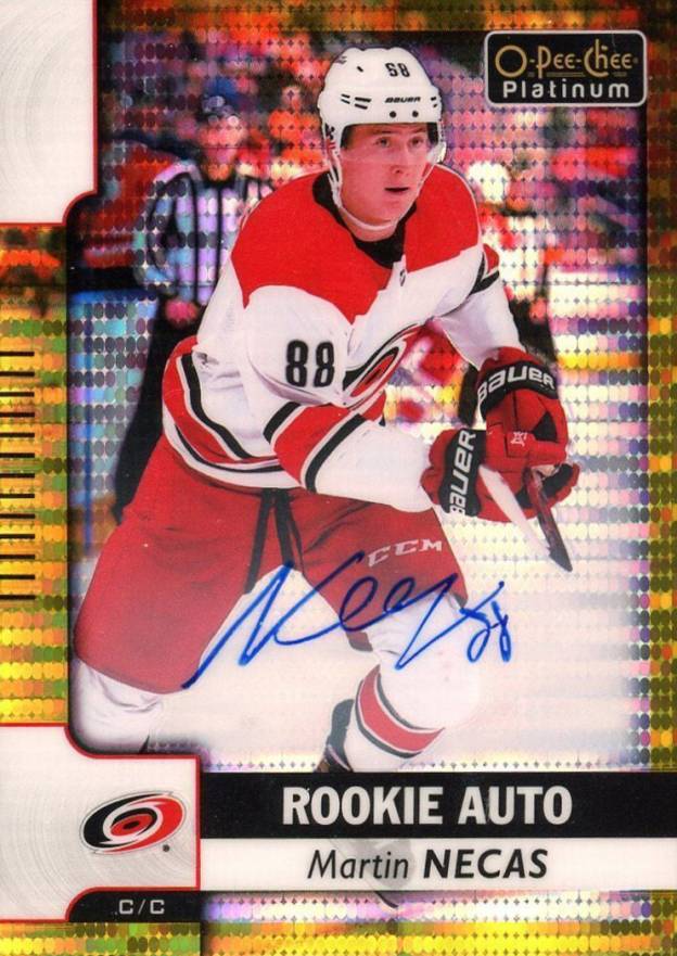 2017 O-Pee-Chee Platinum Rookie Autograph Martin Necas #R-MN Hockey Card