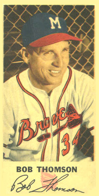 1954 Johnston Cookies Braves Bob Thomson #34 Baseball Card