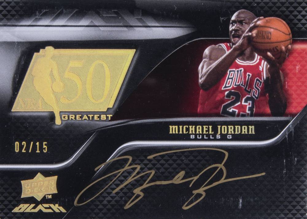 2008 Upper Deck Black 50 Greatest Autographs Michael Jordan #MJ Basketball Card