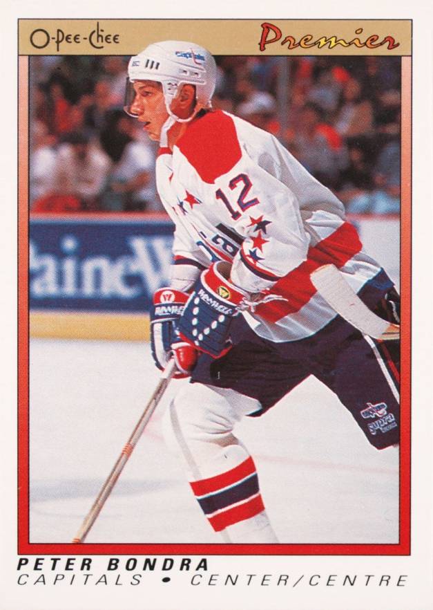 1990 O-Pee-Chee Premier Peter Bondra #7 Hockey Card