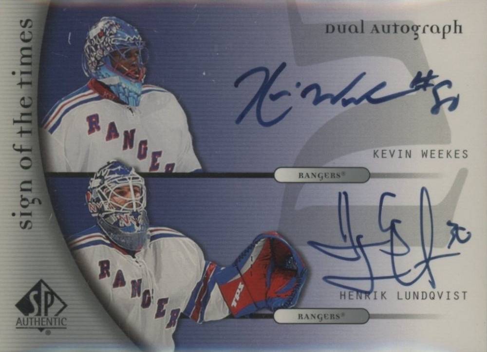 2005 SP Authentic Sign of the Times Dual Henrik Lundqvist/Kevin Weekes #D-WL Hockey Card