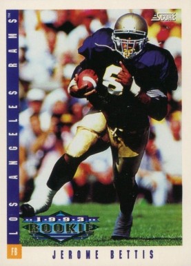 1993 Score Jerome Bettis #306 Football Card