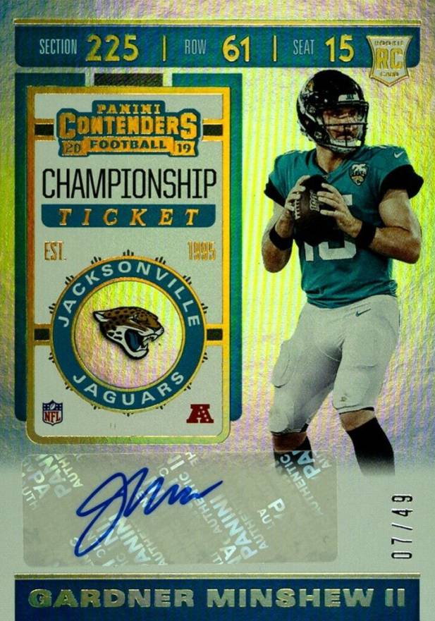 2019 Panini Contenders Gardner Minshew II #186 Football Card