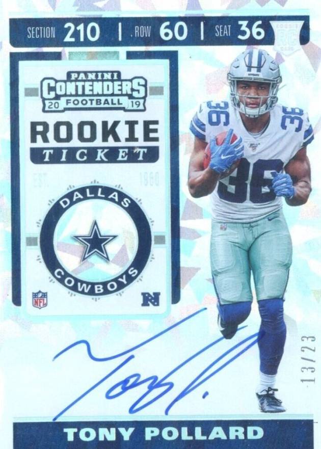 2019 Panini Contenders Tony Pollard #135 Football Card